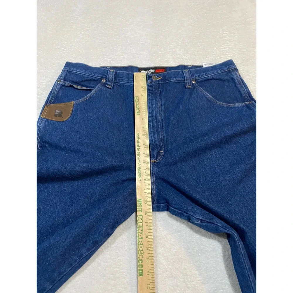 Wrangler Riggs Workwear Mens Blue Straight Leg Denim Jeans 3W050AI 42x34